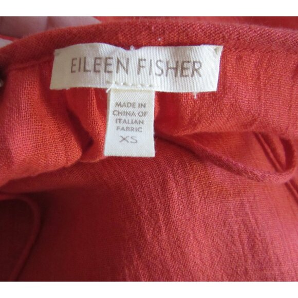 Eileen Fisher Linen Coral Sheath Sleeveless Oversized Dress SX XS - Picture 5 of 5